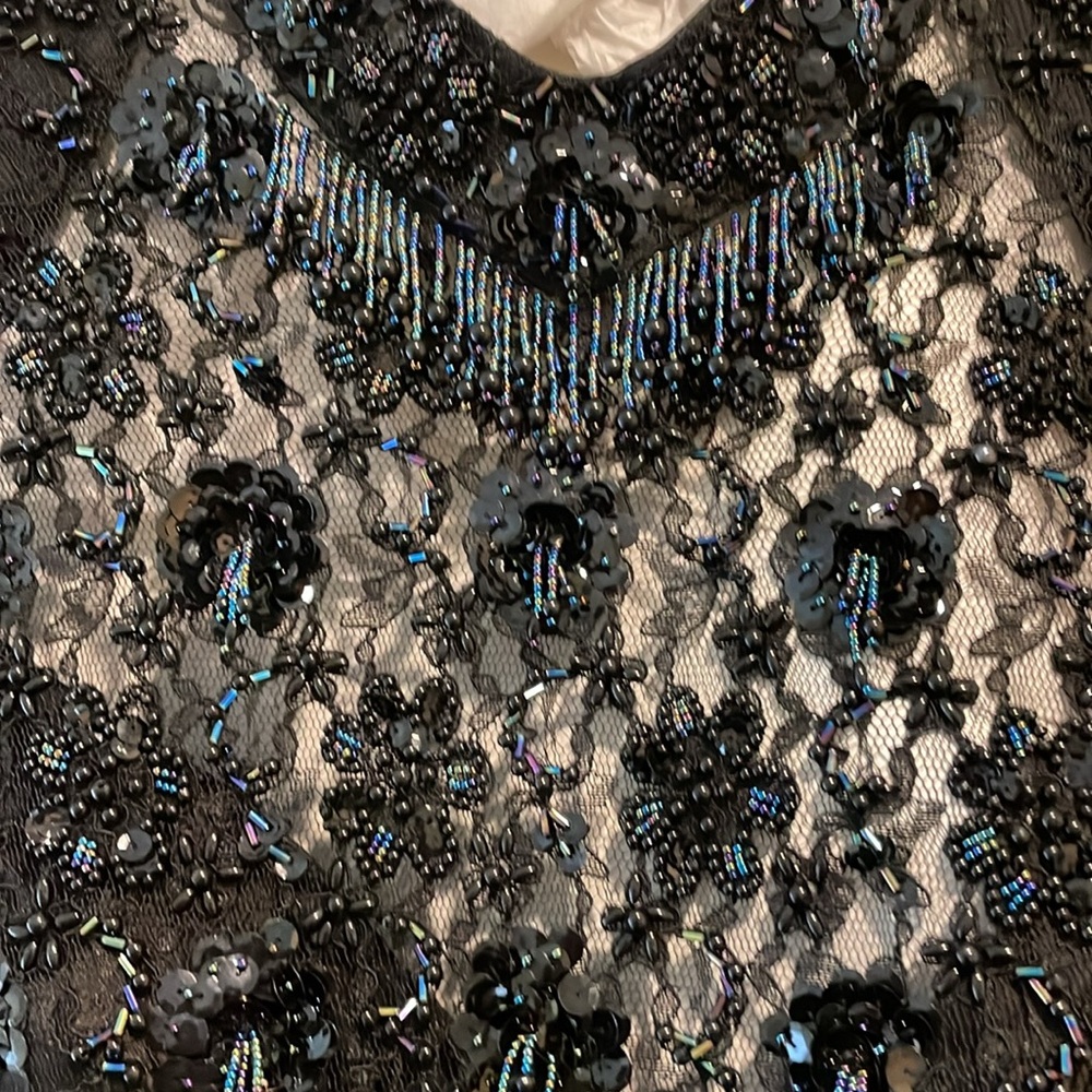 Designer high end Black beaded gown size 4 - Picture 3 of 16